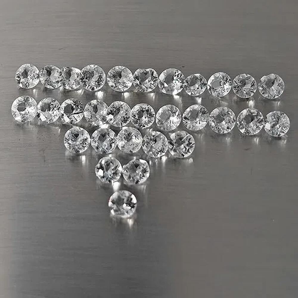 Natural White Topaz 8.41ct 30pc Round 4mm Lot Brazil
